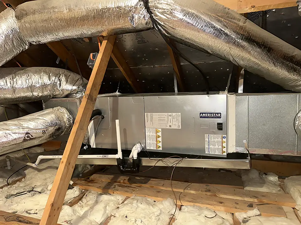 An Ameristar air handler that Cool Co installed in a customer's attic.